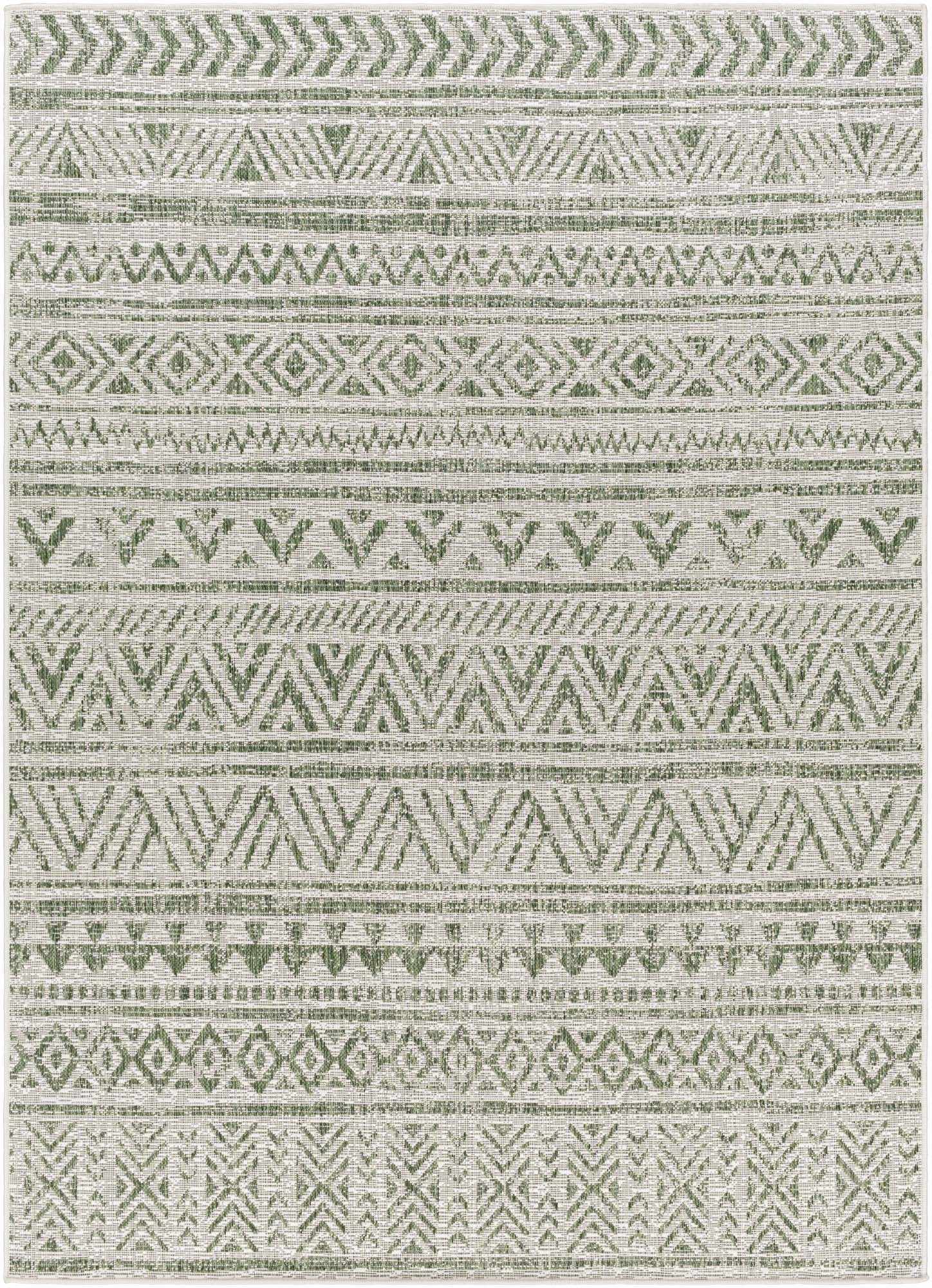 Novato Olive All Over Pattern Performance Outdoor Rug by Boutique Rugs