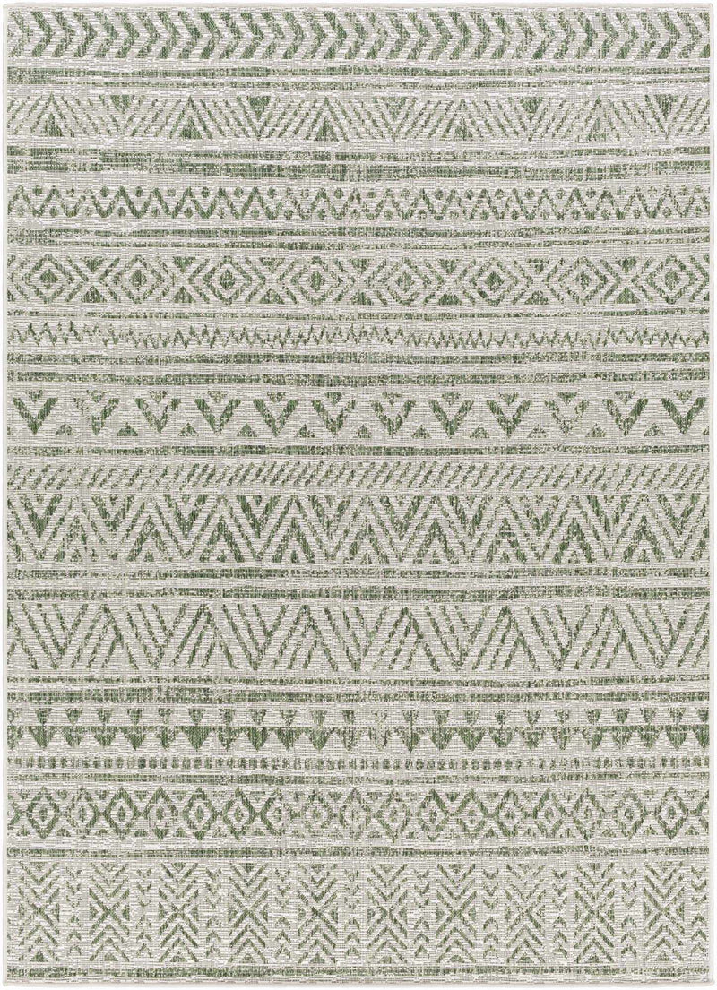 Novato Olive All Over Pattern Performance Outdoor Rug by Boutique Rugs
