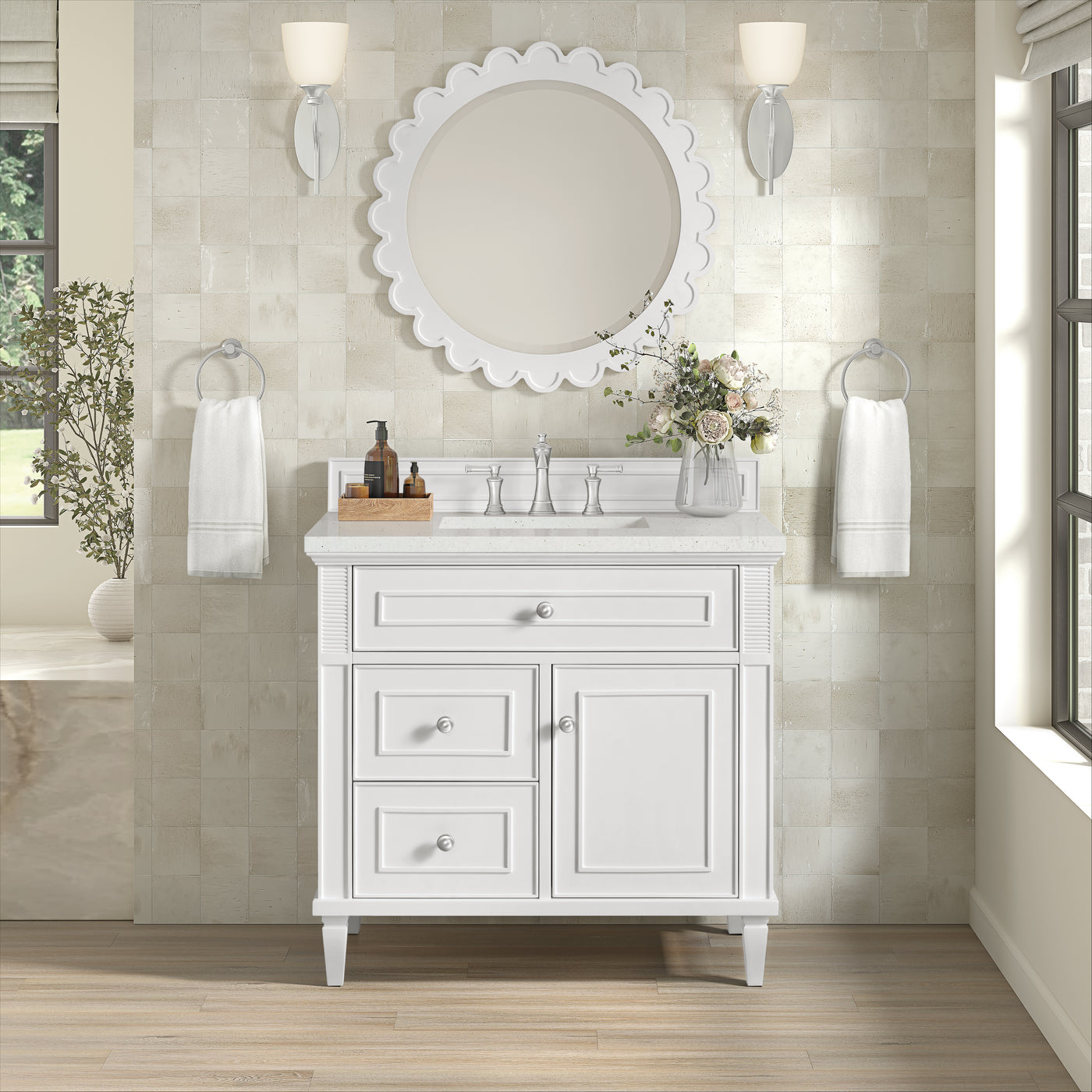 James Martin Lorelai 36" Single Bathroom Vanity, Bright White, view 25