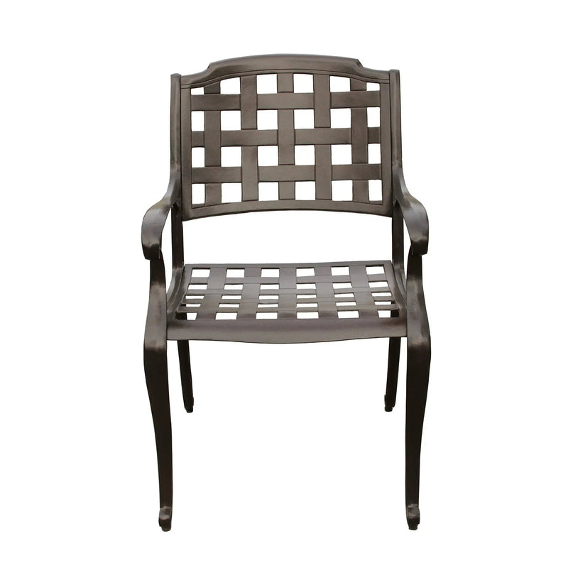 Outdoor Aluminum 5pc Round Patio Dining Set with Four Chairs by Sharicks