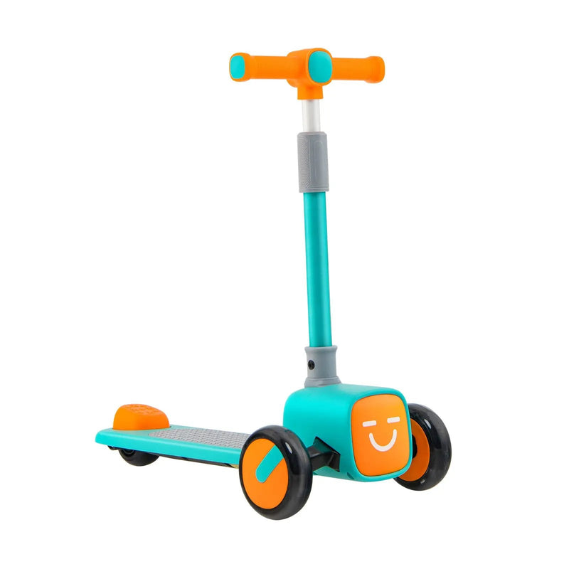 Folding Adjustable Kids Toy Scooter with LED Flashing Wheels Horn 4 Emoji Covers by DirectDeals