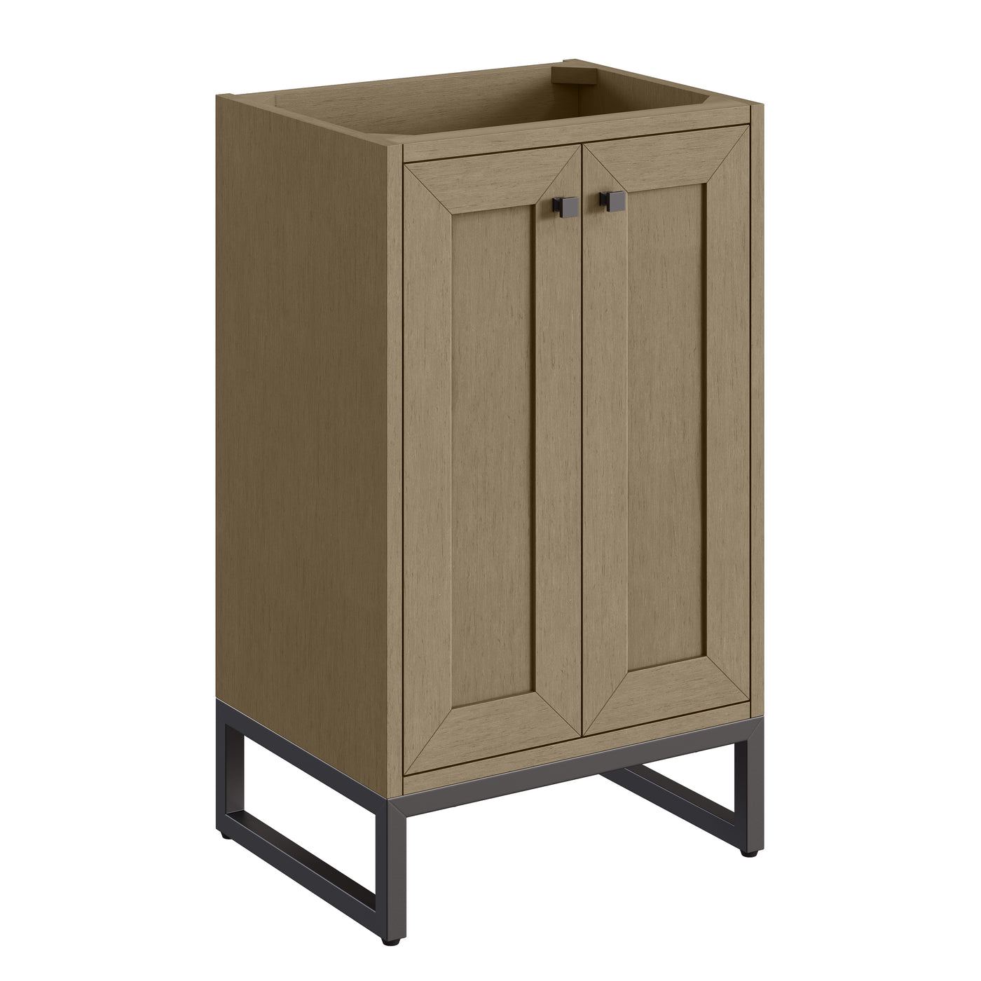James Martin Chianti 20" Single Bathroom Vanity, Walnut Whisper with Select Your Top (Matte Black) countertop