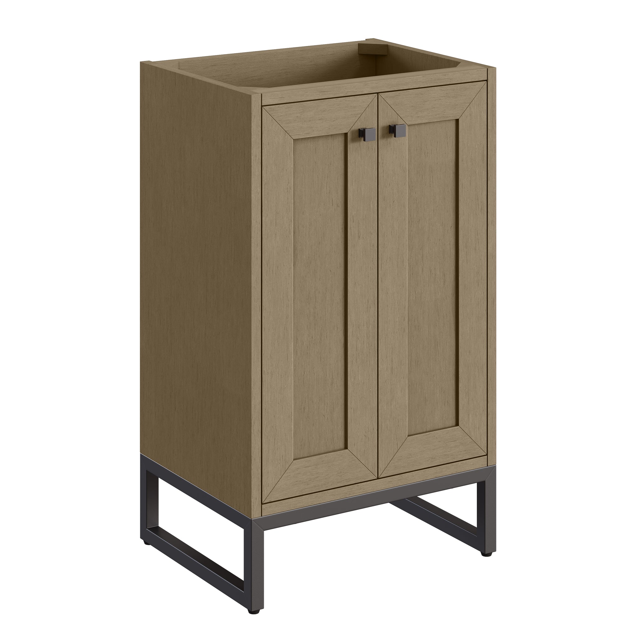 James Martin Chianti 20" Single Bathroom Vanity, Walnut Whisper with Select Your Top (Matte Black) countertop