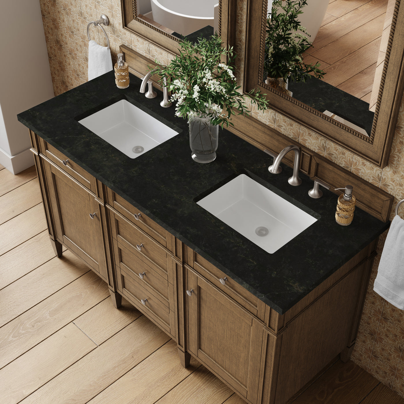 James Martin Brittany 60" Double Bathroom Vanity, Saddle Brown, view 33