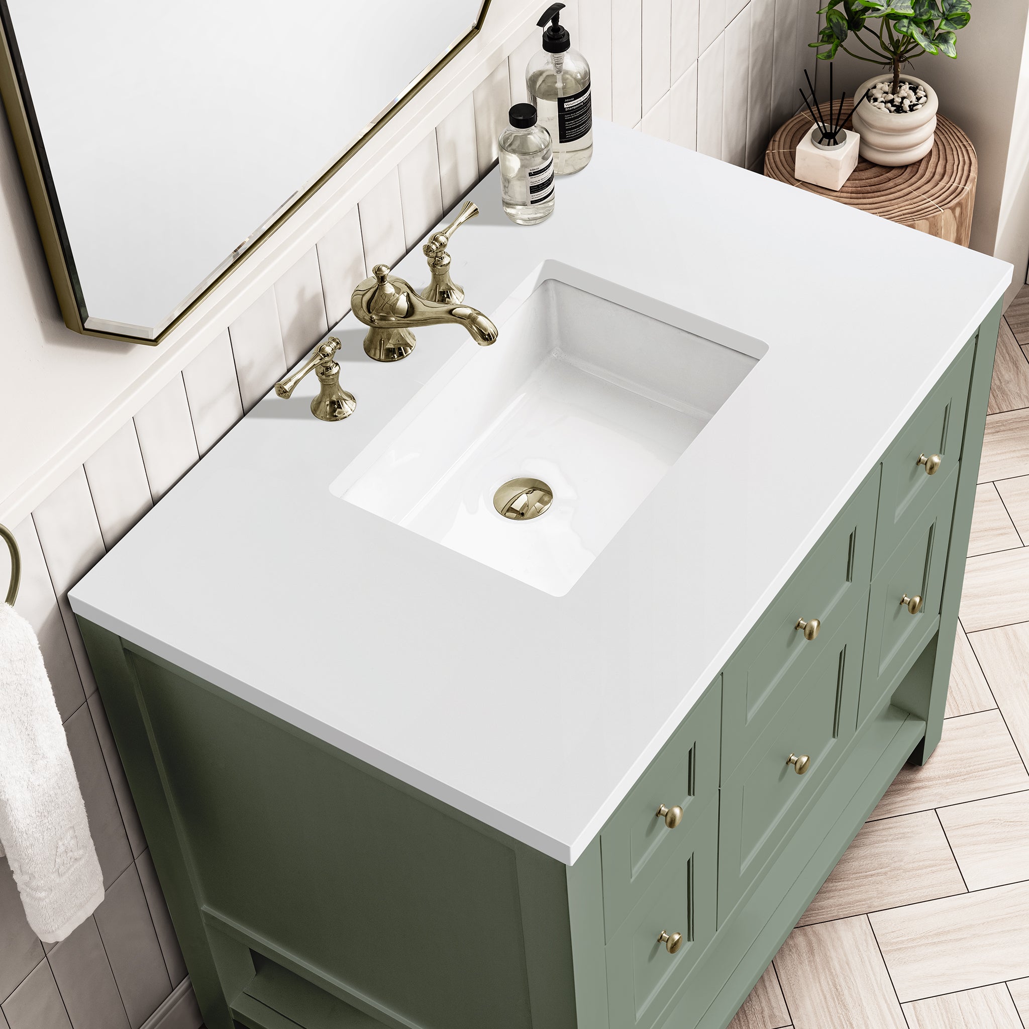 James Martin Breckenridge 36" Single Bathroom Vanity, Smokey Celadon, view 26