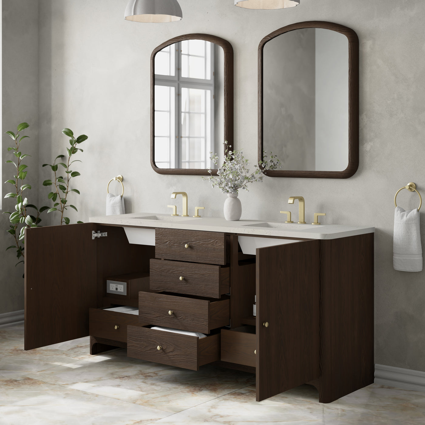 James Martin Gracyn 72" Double Bathroom Vanity, Sable, view 28