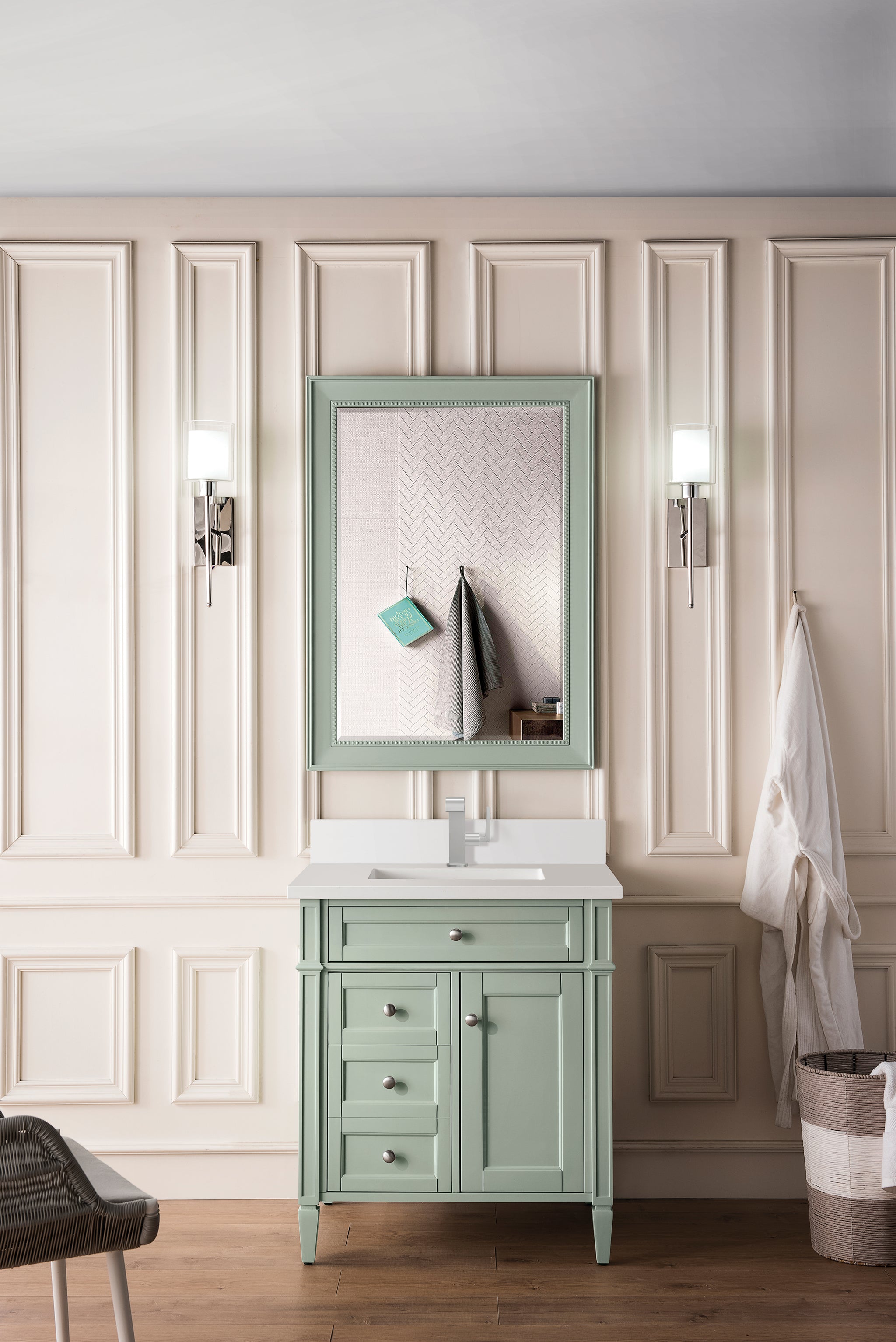 James Martin Brittany 30" Single Bathroom Vanity, Sage Green, view 17