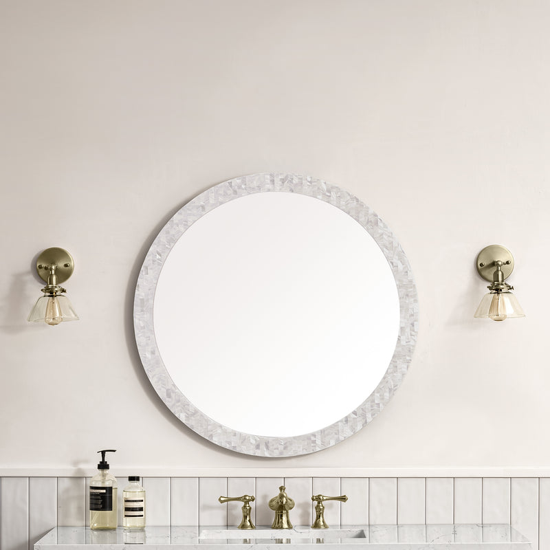 James Martin Callie 30" Mirror, White Mother of Pearl, view 2