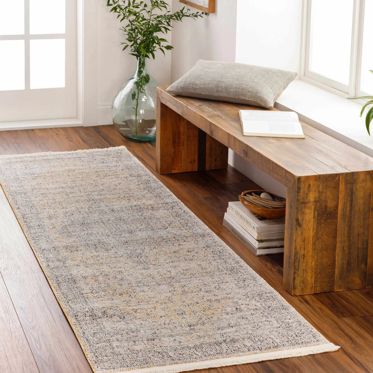 Misa Mustard & Gray Area Rug - Clearance, installed in a room 2