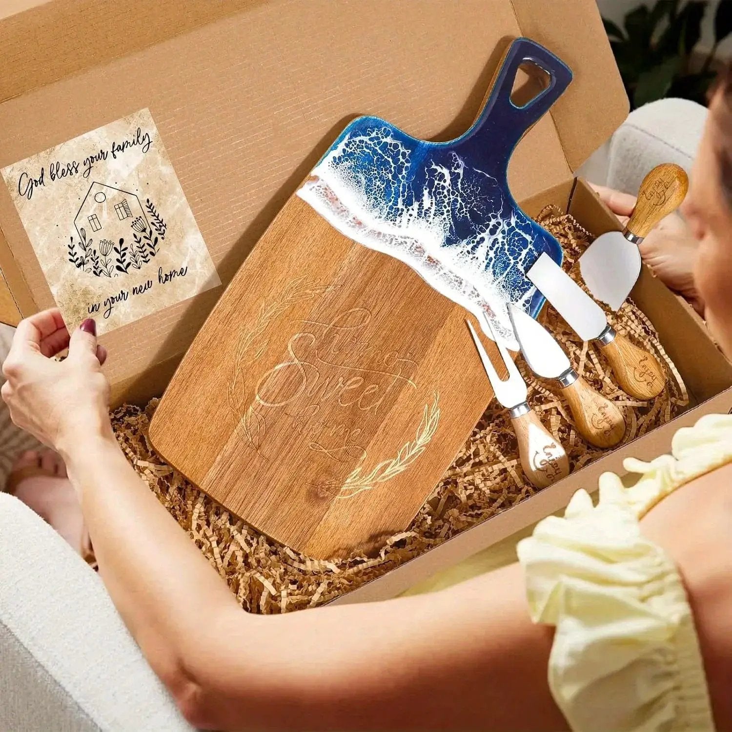 Gift Basket - Wicker Floral with Handles by House Of Avana