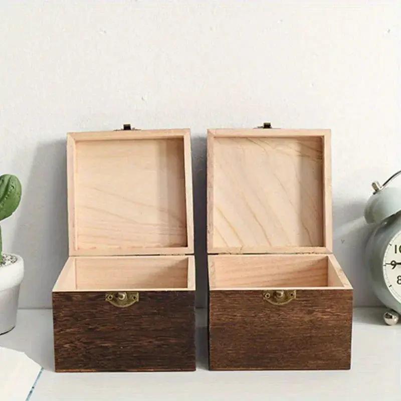 Gift Box - Vintage Wood Flip Lid by House Of Avana