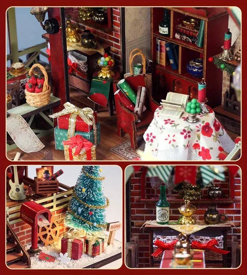 Gingerbread House Christmas Book Nook Kit with Wooden Details by House Of Avana