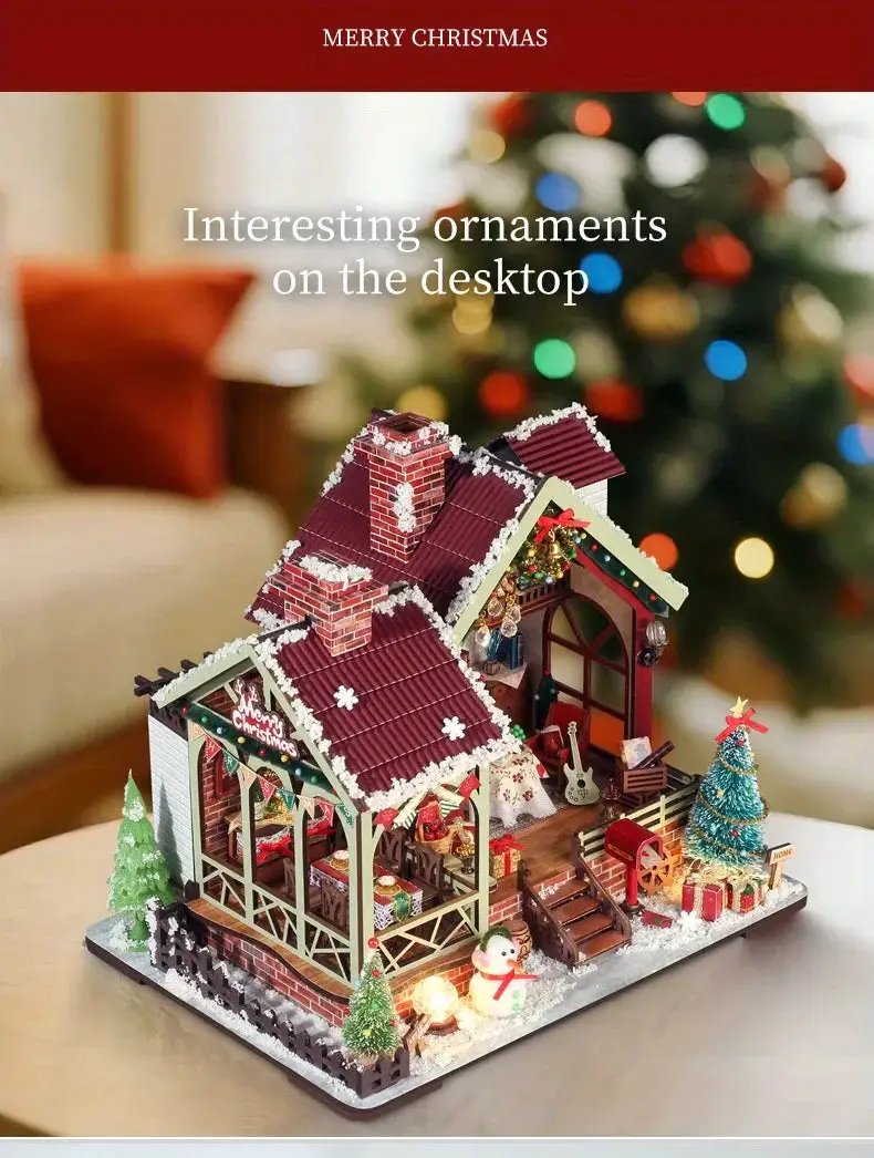 Gingerbread House Christmas Book Nook Kit with Wooden Details by House Of Avana