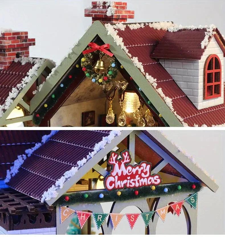 Gingerbread House Christmas Book Nook Kit with Wooden Details by House Of Avana