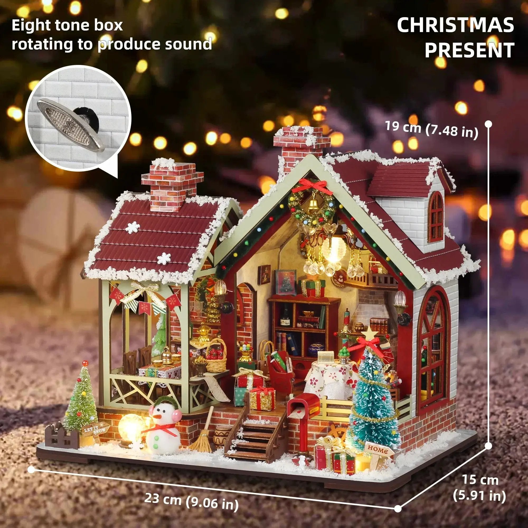 Gingerbread House Christmas Book Nook Kit with Wooden Details by House Of Avana