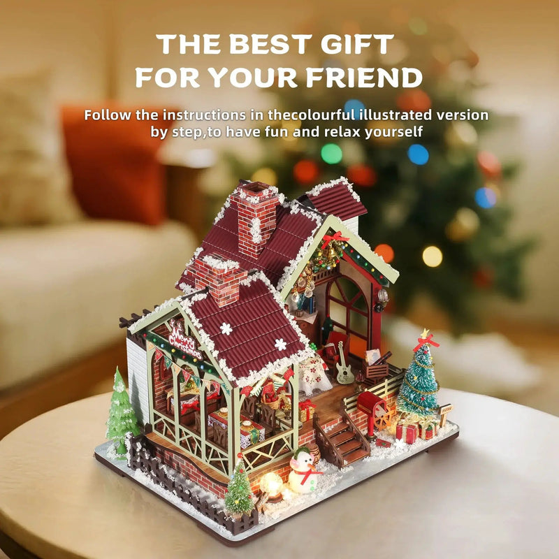 Gingerbread House Christmas Book Nook Kit with Wooden Details by House Of Avana
