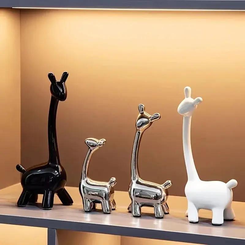 Giraffe Figurines - Decorative Ceramic 4pcs by House Of Avana