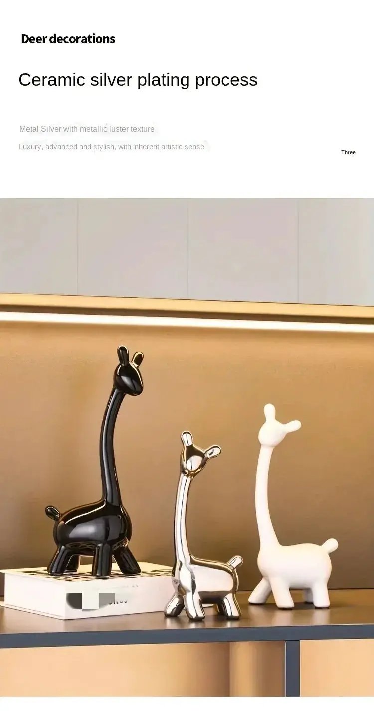 Giraffe Figurines - Decorative Ceramic 4pcs by House Of Avana