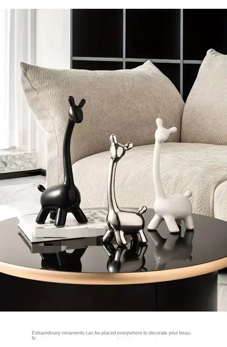 Giraffe Figurines - Decorative Ceramic 4pcs by House Of Avana
