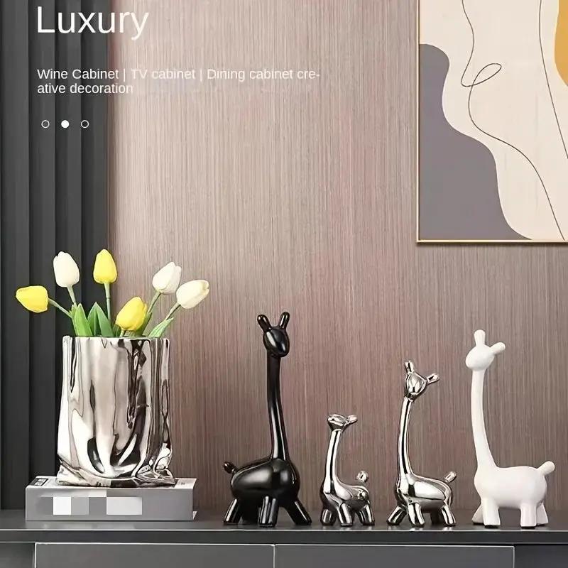 Giraffe Figurines - Decorative Ceramic 4pcs by House Of Avana