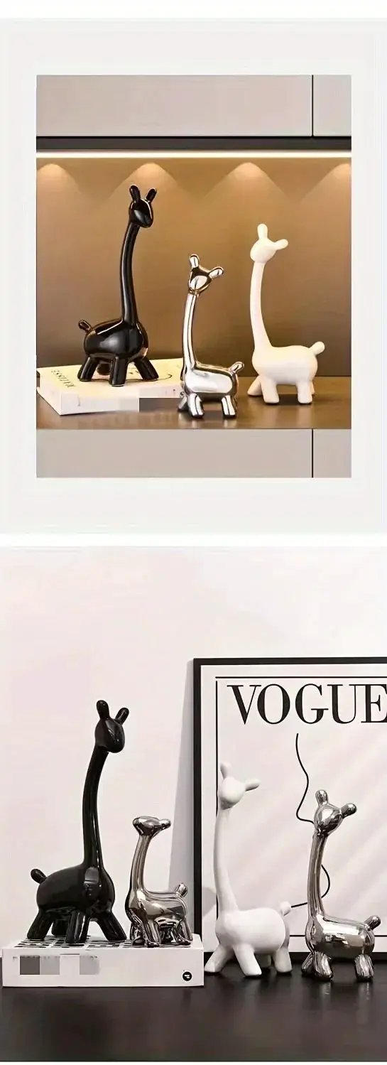 Giraffe Figurines - Decorative Ceramic 4pcs by House Of Avana