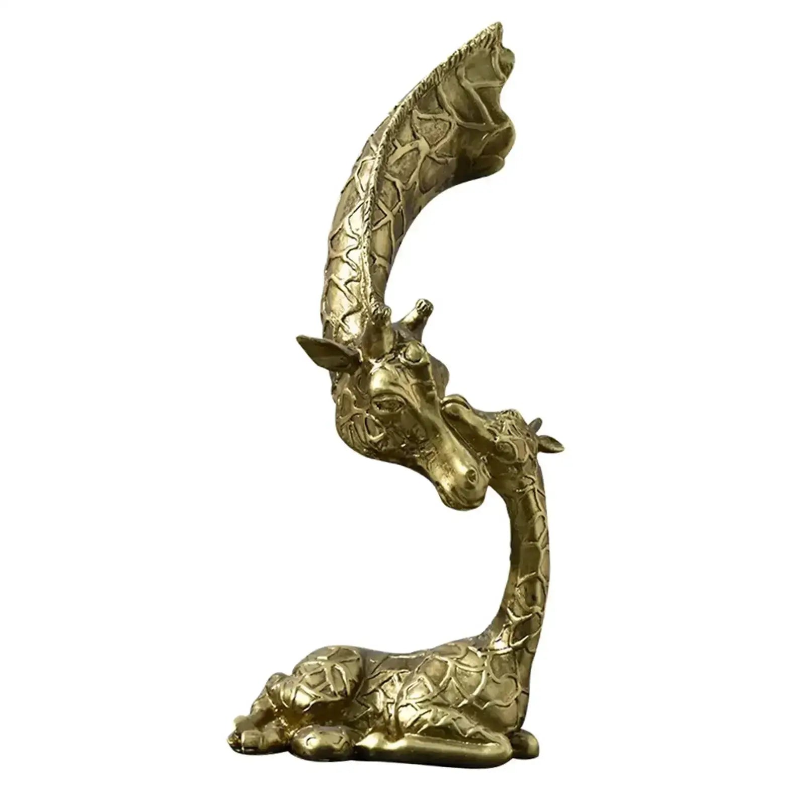 Luxury Mother & Baby Giraffe Statue Decorative Animal Sculpture by House Of Avana