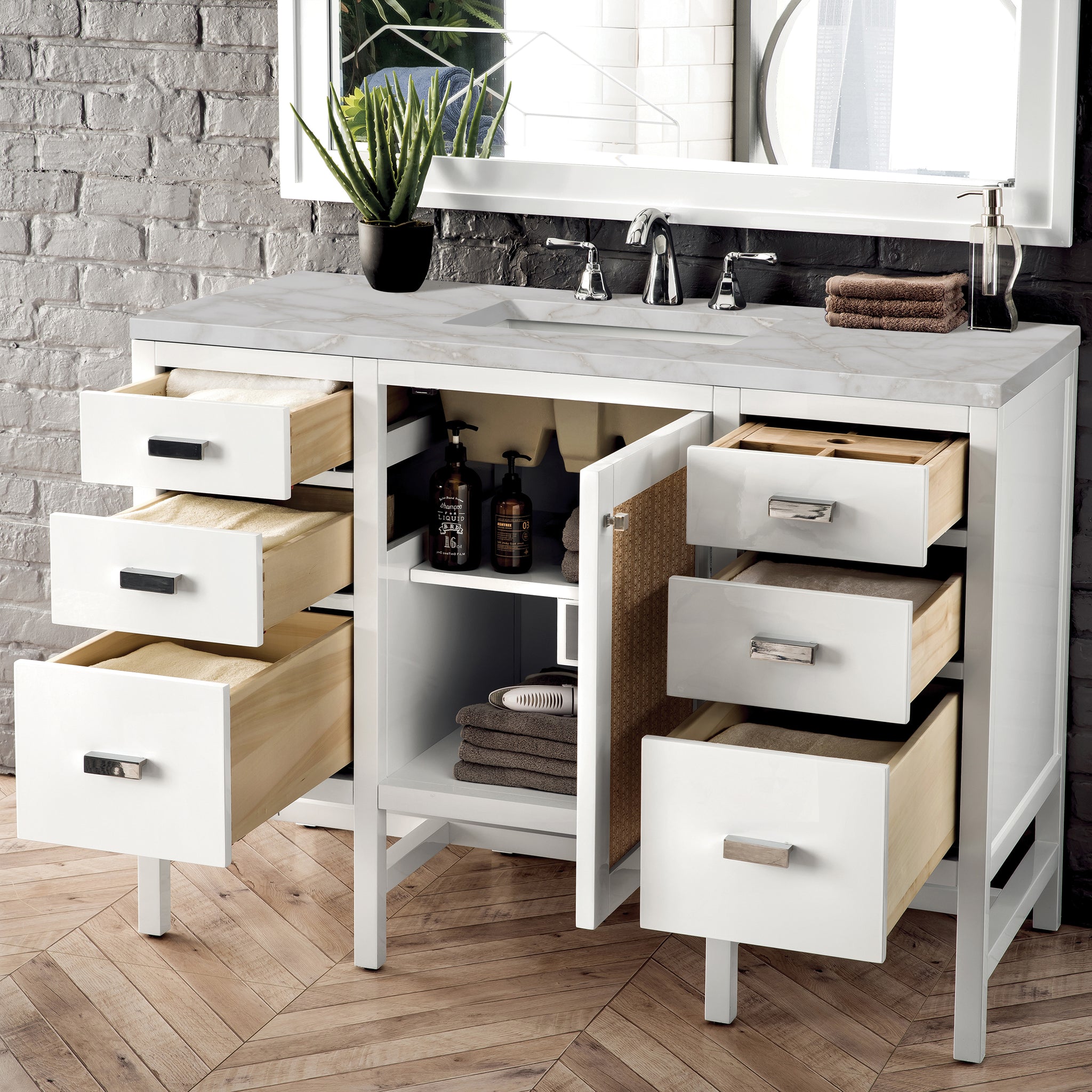 James Martin Addison 48" Single Bathroom Vanity, Glossy White, view 33