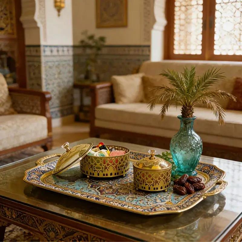 Glass Candy Jar - Golden Islamic Style by House Of Avana