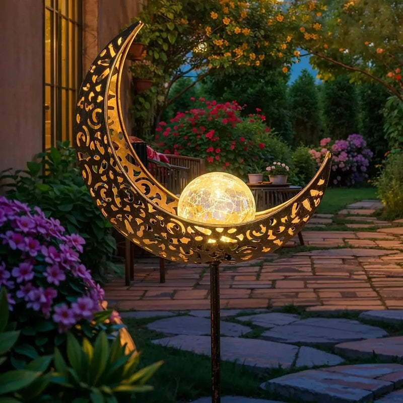 Glass Solar Garden Light - Cracked Sphere by House Of Avana