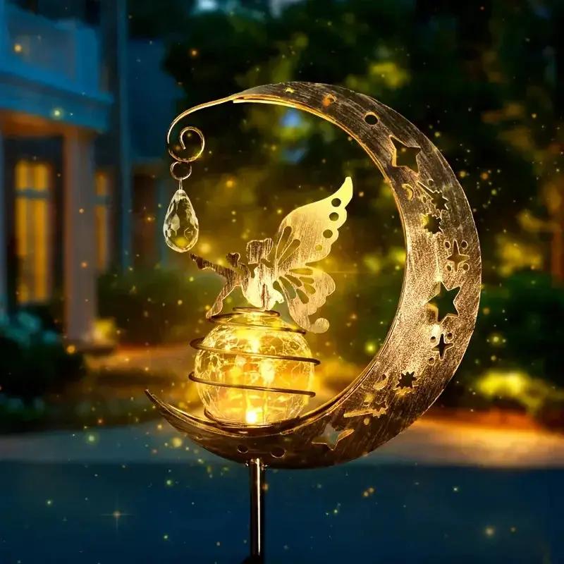 Glass Solar Garden Light - Cracked Sphere by House Of Avana