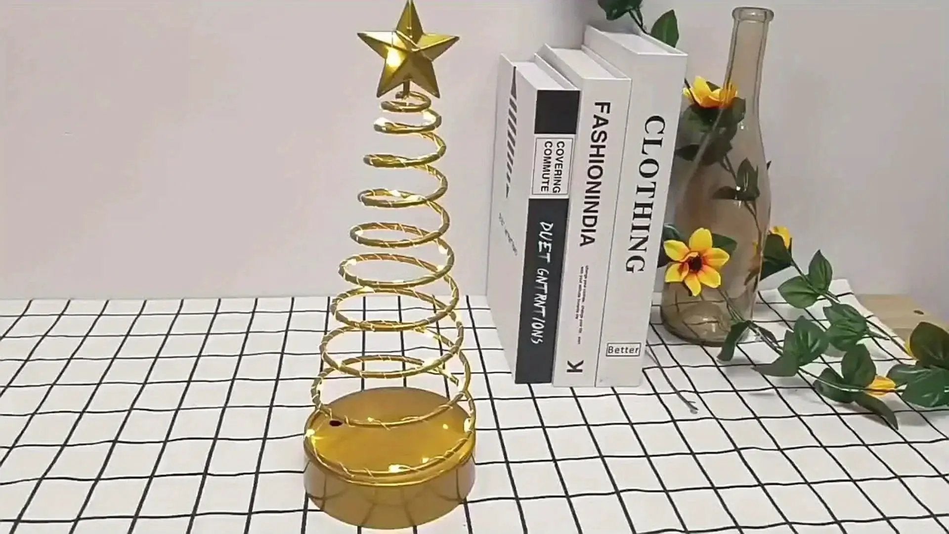 Glass Star Tree Topper with Warm White Twinkling Lights by House Of Avana