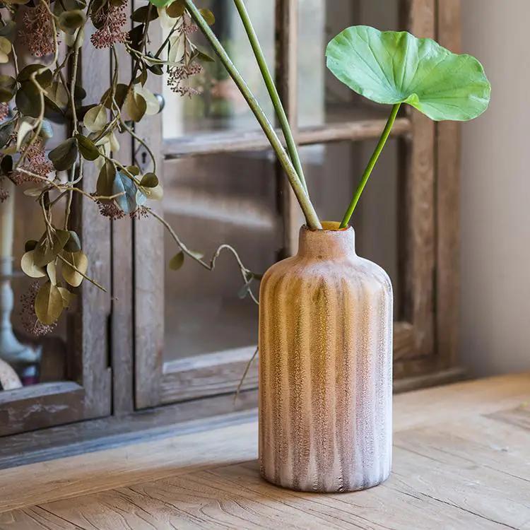 Glass Vase Hand Blown Frosted Art Glass by RusticReach