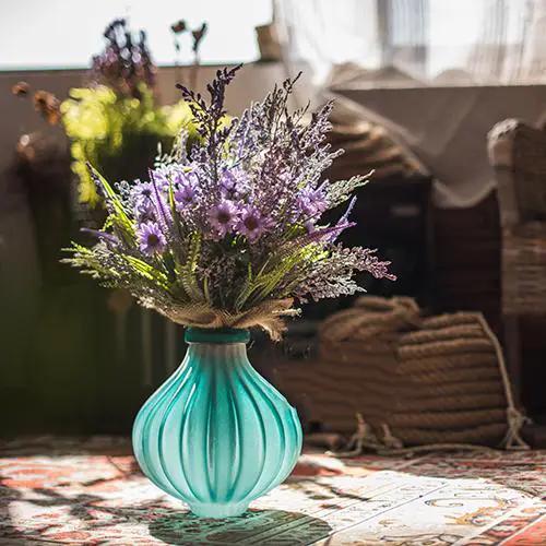 Glass Vase Hand Blown Frosted Art Glass by RusticReach