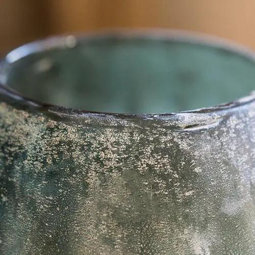 Glass Vase Hand Blown Frosted Art Glass by RusticReach