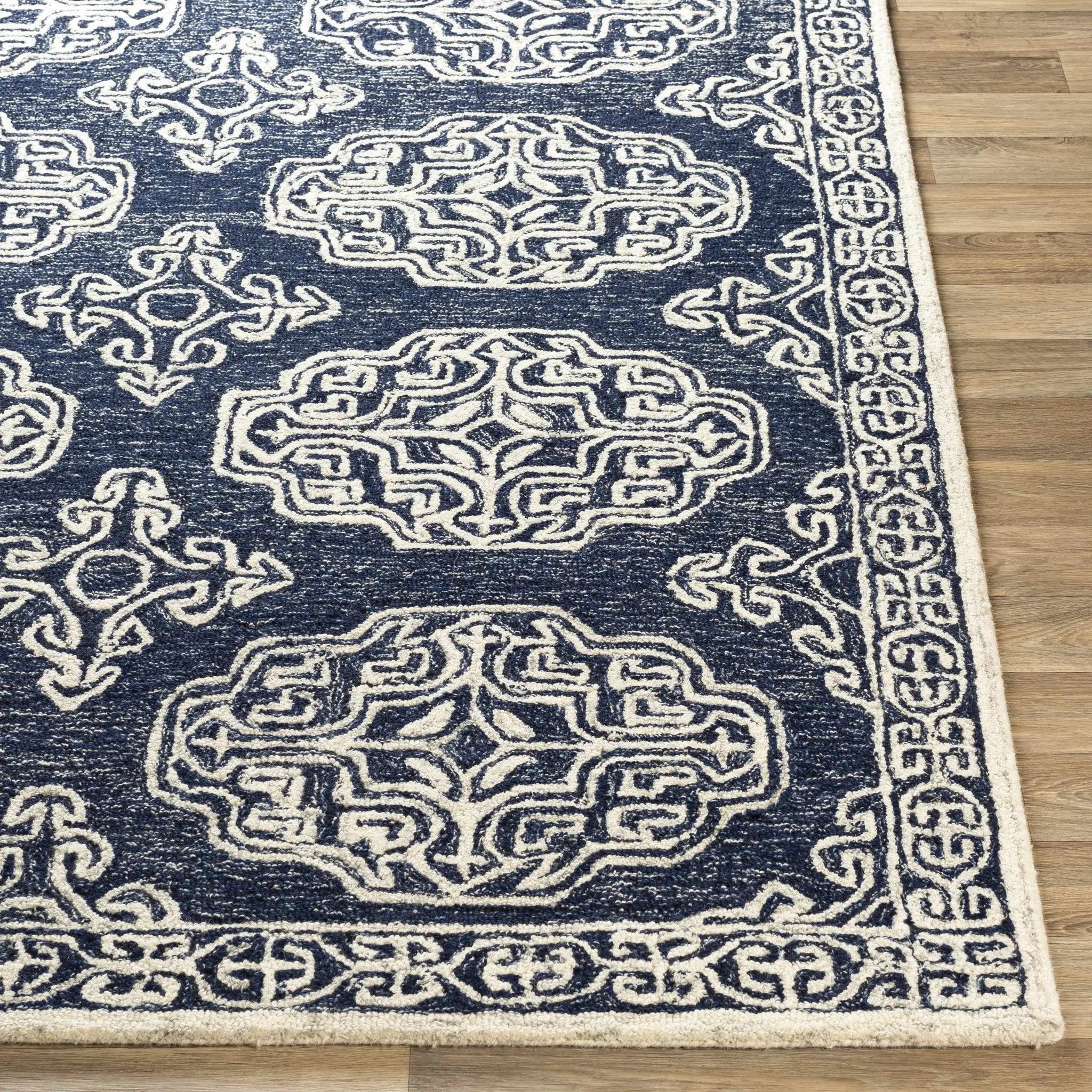 Glenoma Blue Regency Wool Rug by Boutique Rugs