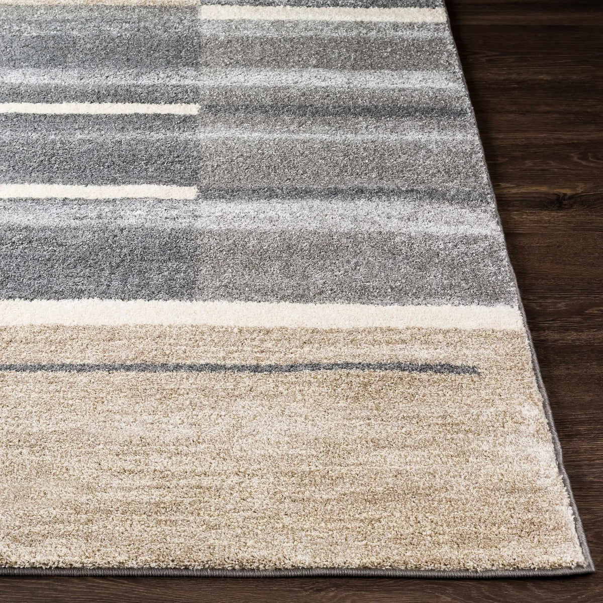 Glouster Taupe&Gray Lined Area Rug, photo 7 of 9