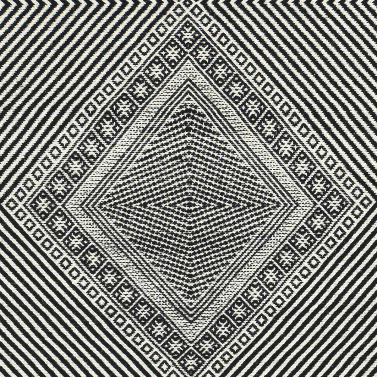 Eaglesham Black&White Flatweave Tassel Wool Rug - Clearance, sample swatch