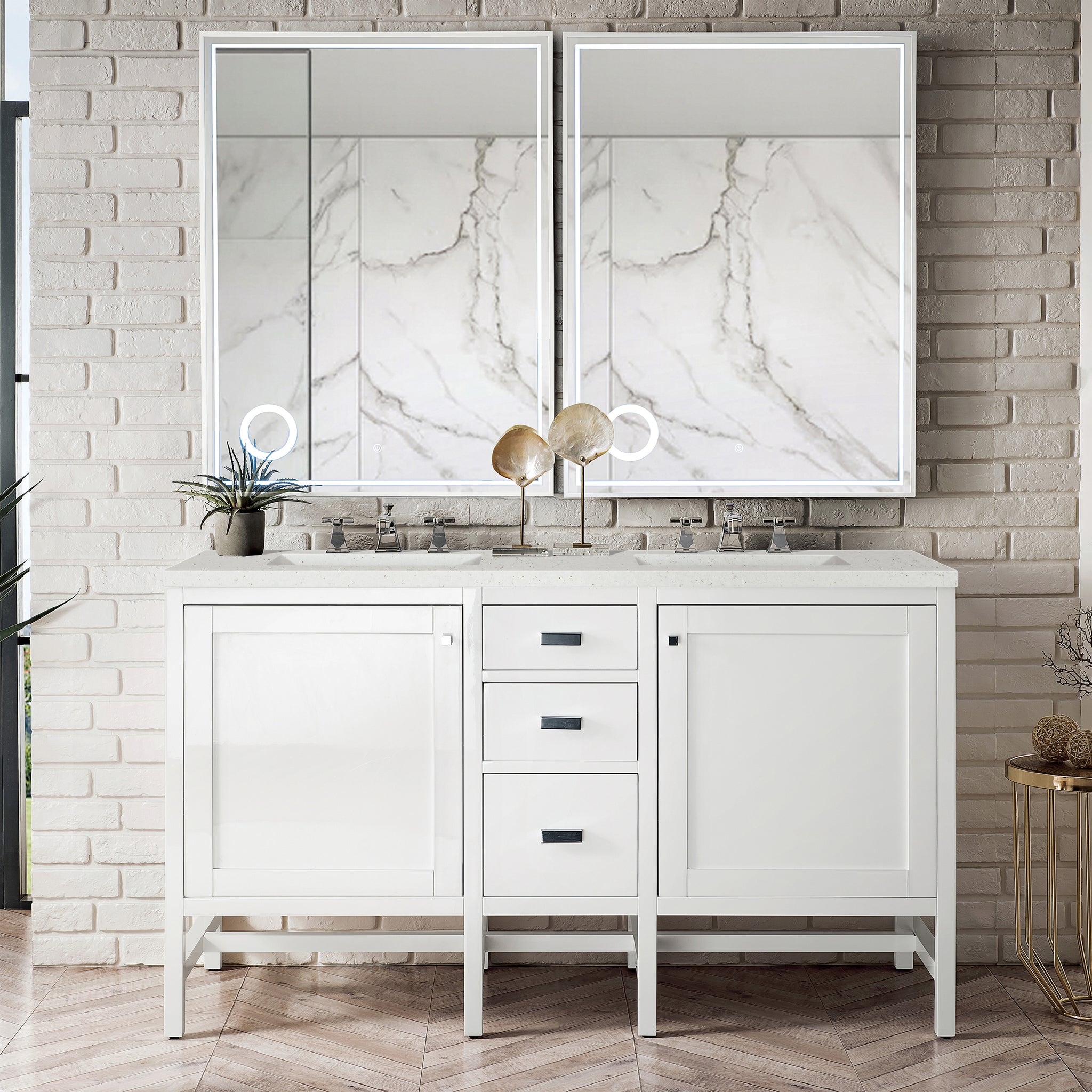 James Martin Addison 60" Double Bathroom Vanity, Glossy White, view 10