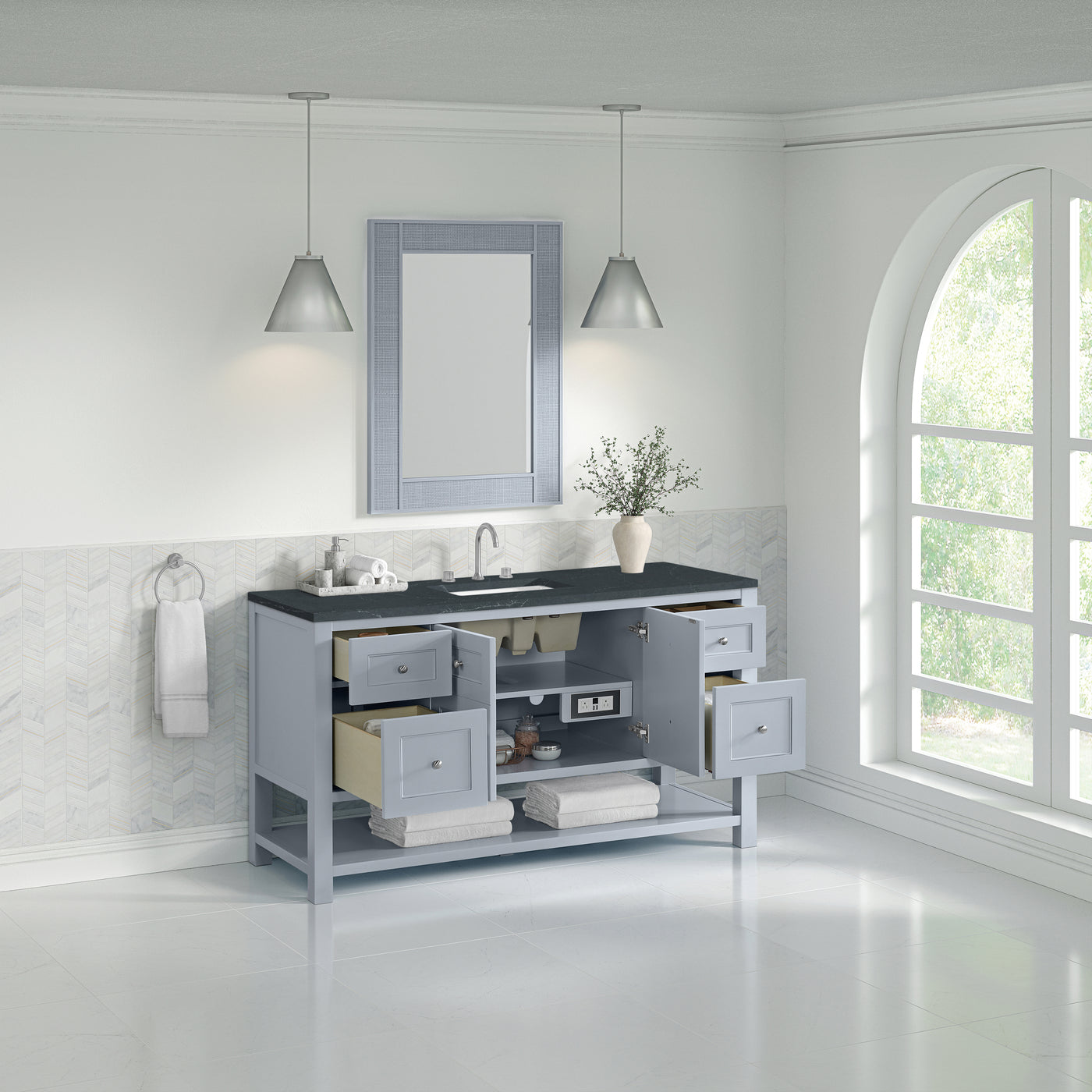 James Martin Breckenridge 60" Single Bathroom Vanity, Serenity Blue, view 34