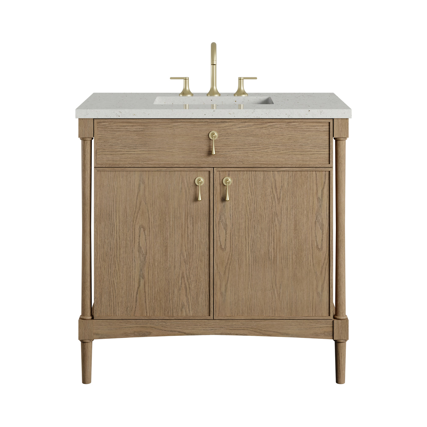 James Martin Kinnsden 36" Single Bathroom Vanity, Weathered Oak, view 23