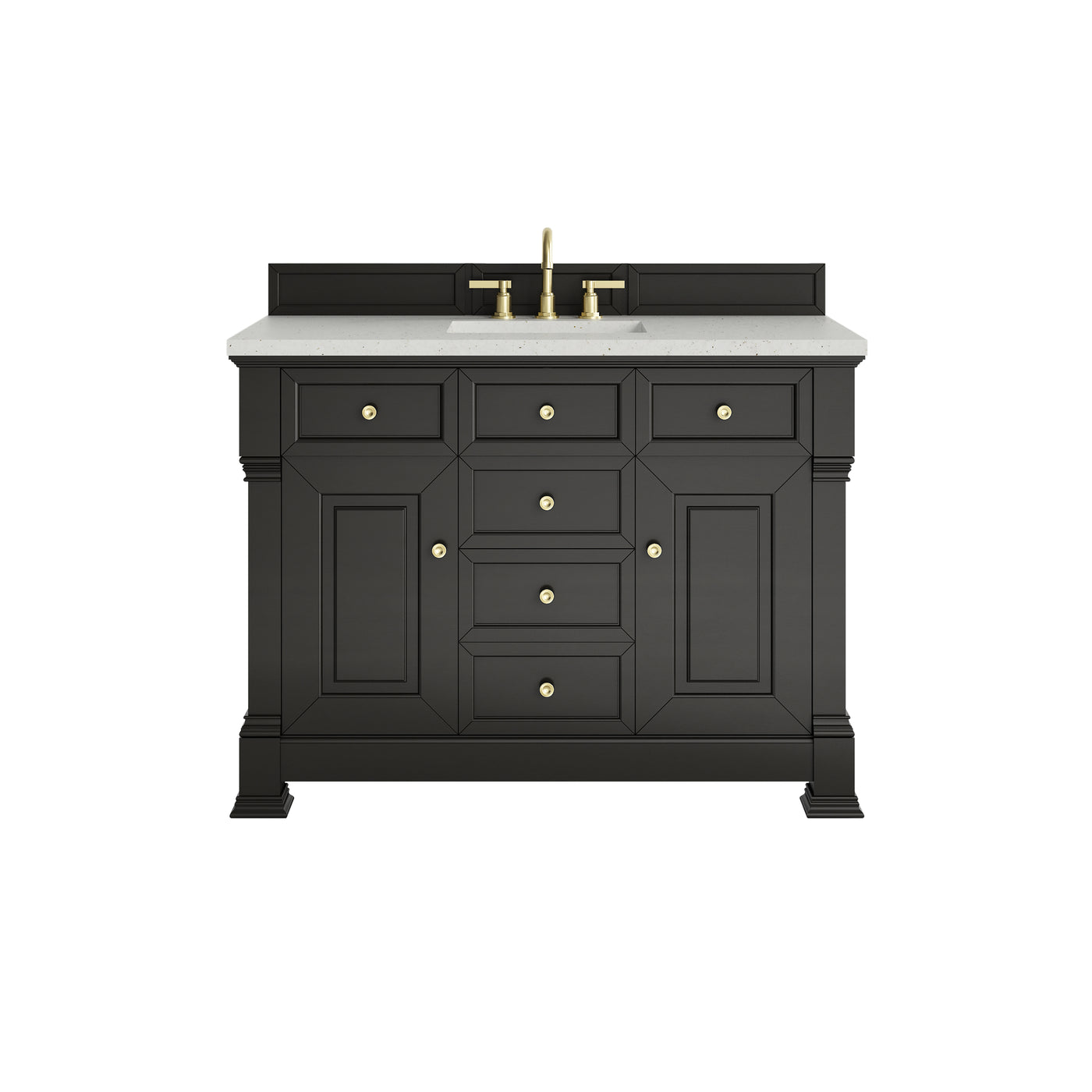 James Martin Brookfield 48" Single Bathroom Vanity, Black Onyx with Lime Delight countertop