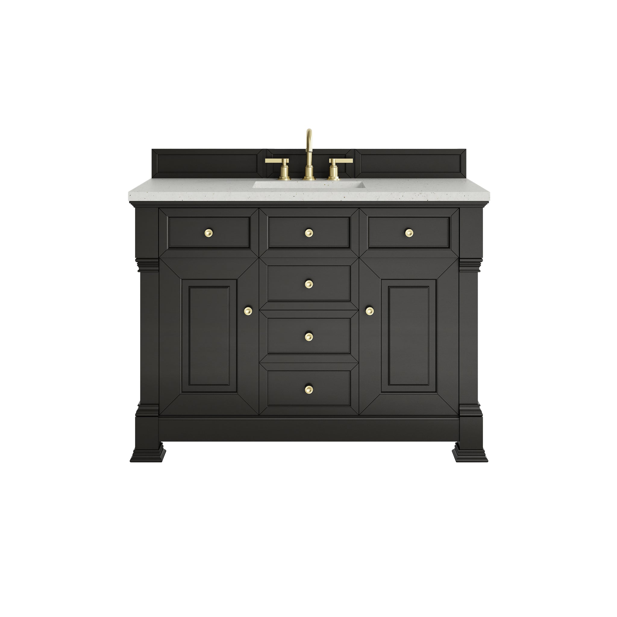 James Martin Brookfield 48" Single Bathroom Vanity, Black Onyx with Lime Delight countertop