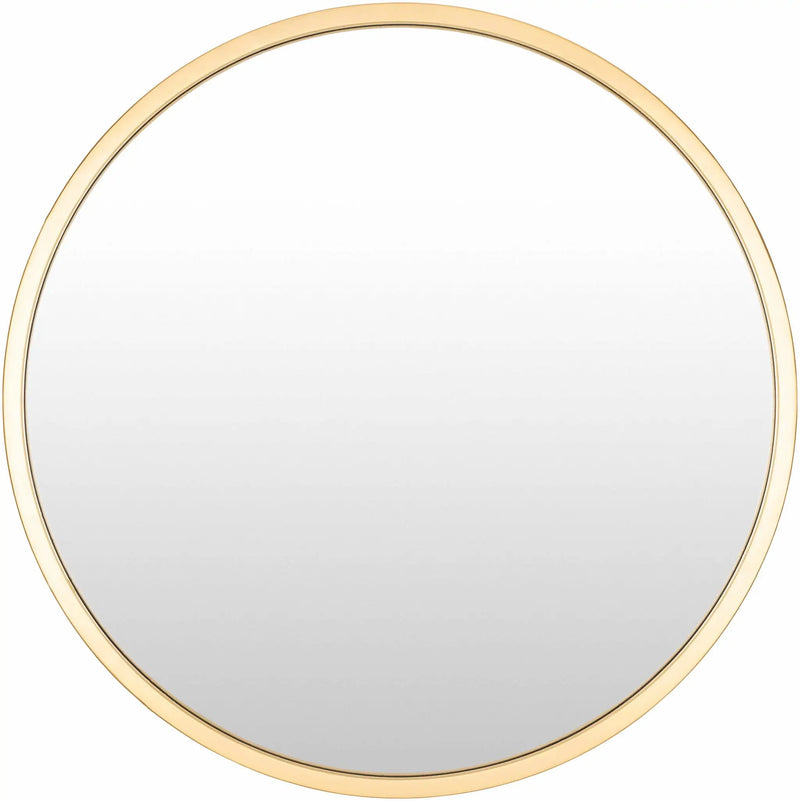 Guindarohan Gold Frame Round Mirror by Boutique Rugs
