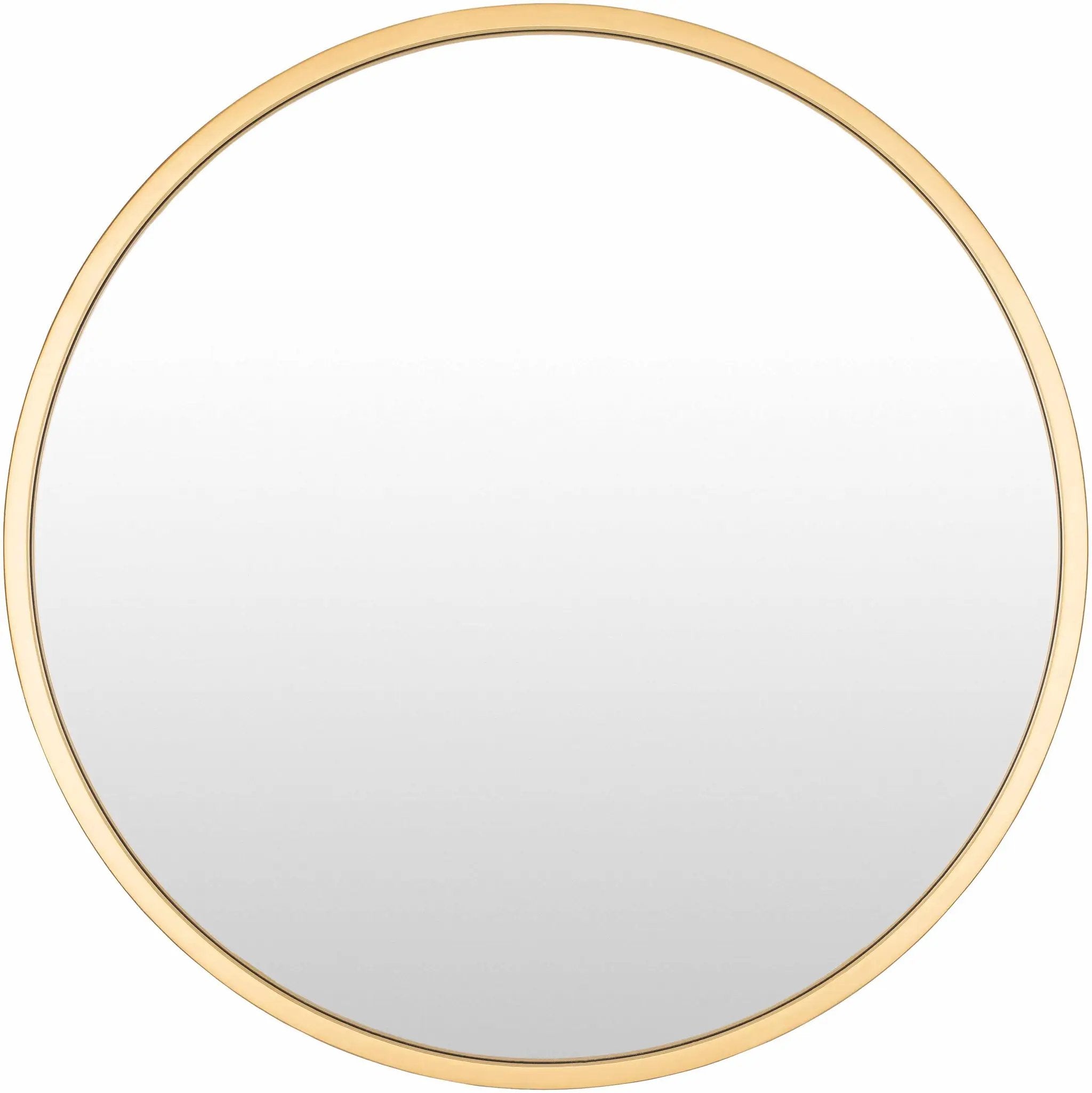 Guindarohan Gold Frame Round Mirror by Boutique Rugs