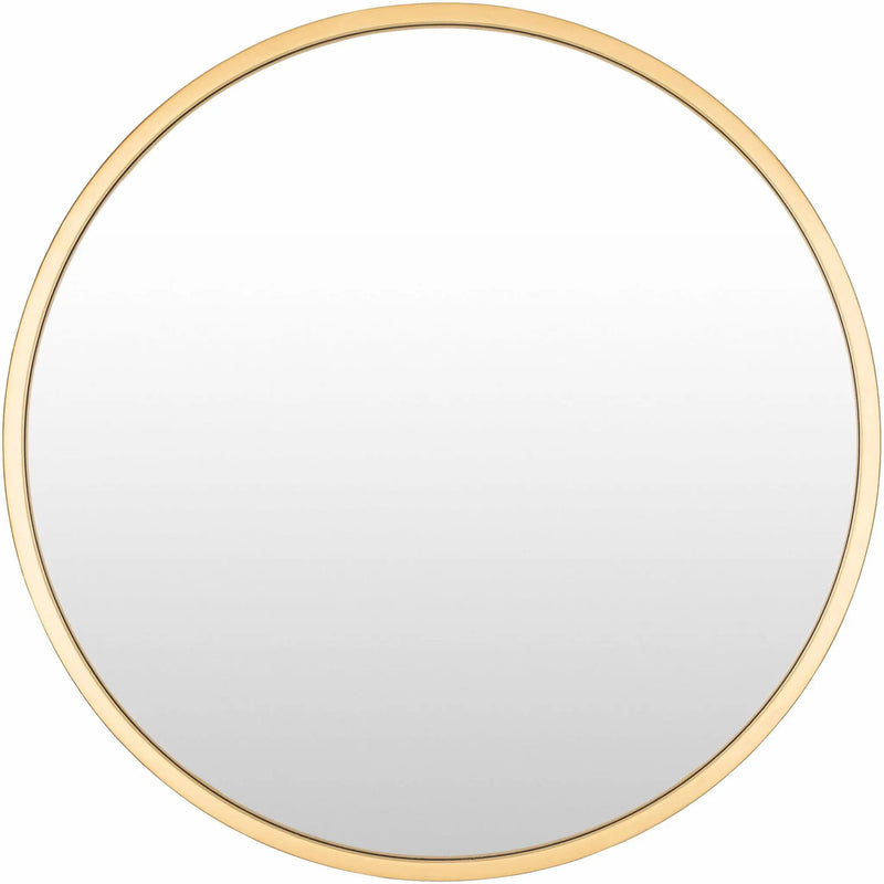 Guindarohan Gold Frame Round Mirror by Boutique Rugs