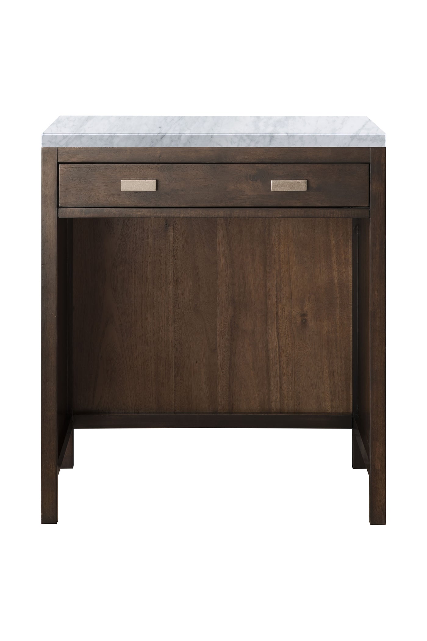 James Martin Addison 30" Countertop Unit, Mid-Century Acacia with Carrara White countertop