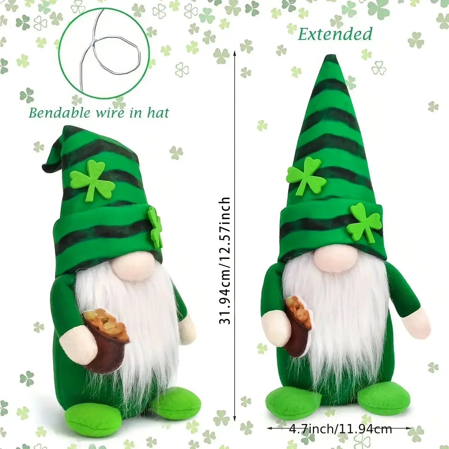 Gnome Decorations - Lucky Green Felt 2pcs by House Of Avana