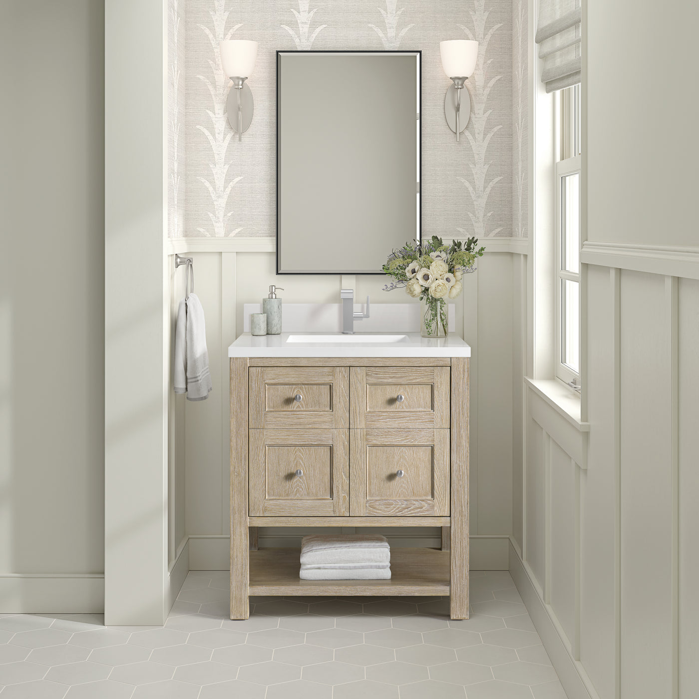 James Martin Breckenridge 30" Single Bathroom Vanity, Whitewashed Oak, view 31