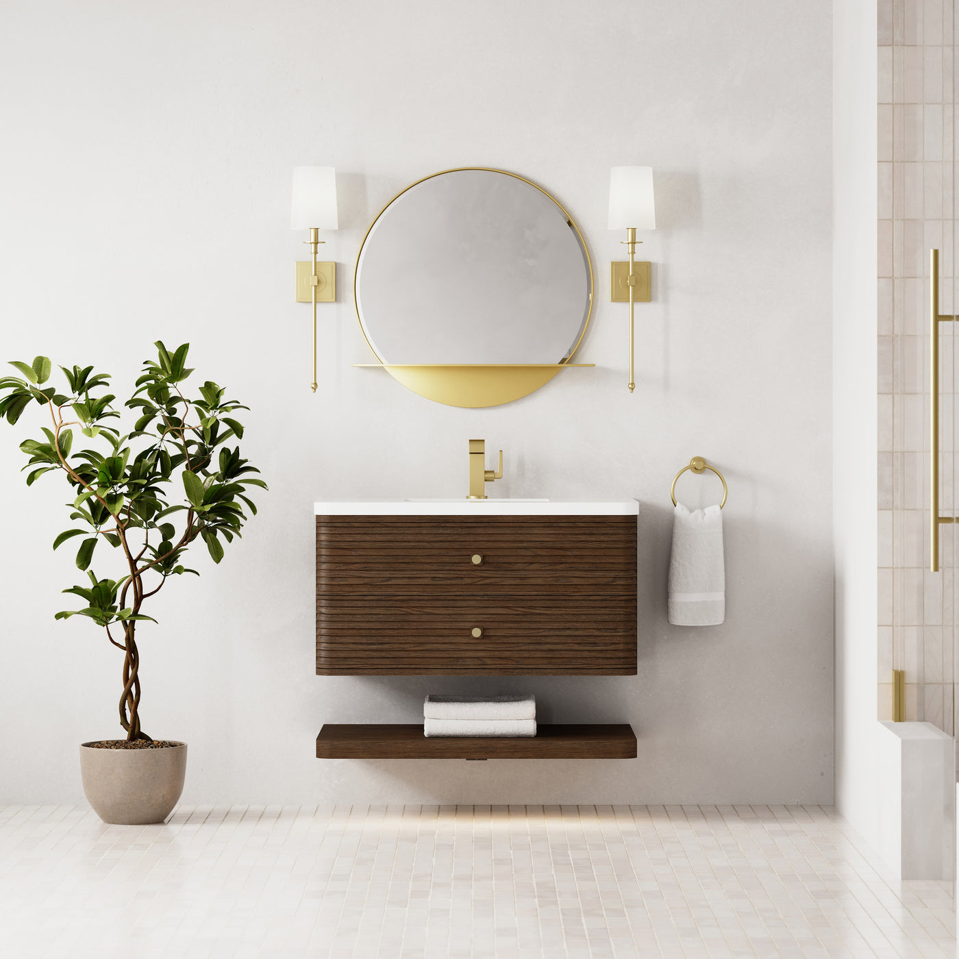 James Martin Allamari 36" Floating Single Bathroom Vanity, Sable, view 20