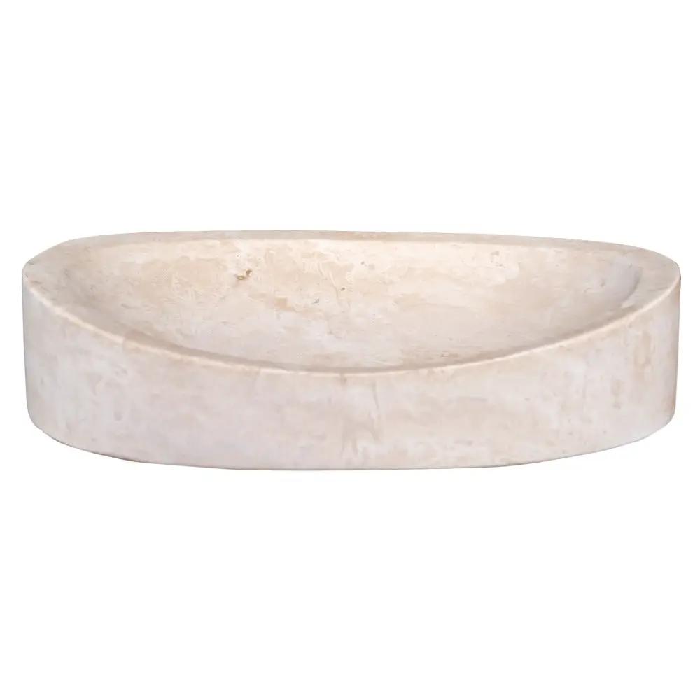 Light Travertine Honed and Filled Vessel Sink Natural Stone 16 x 21.5 x 6 Inches by GobekDesign